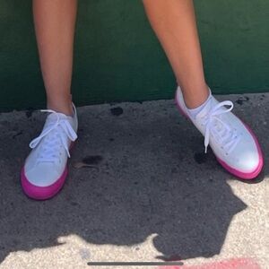 Pink and White Marc Fisher Sneakers